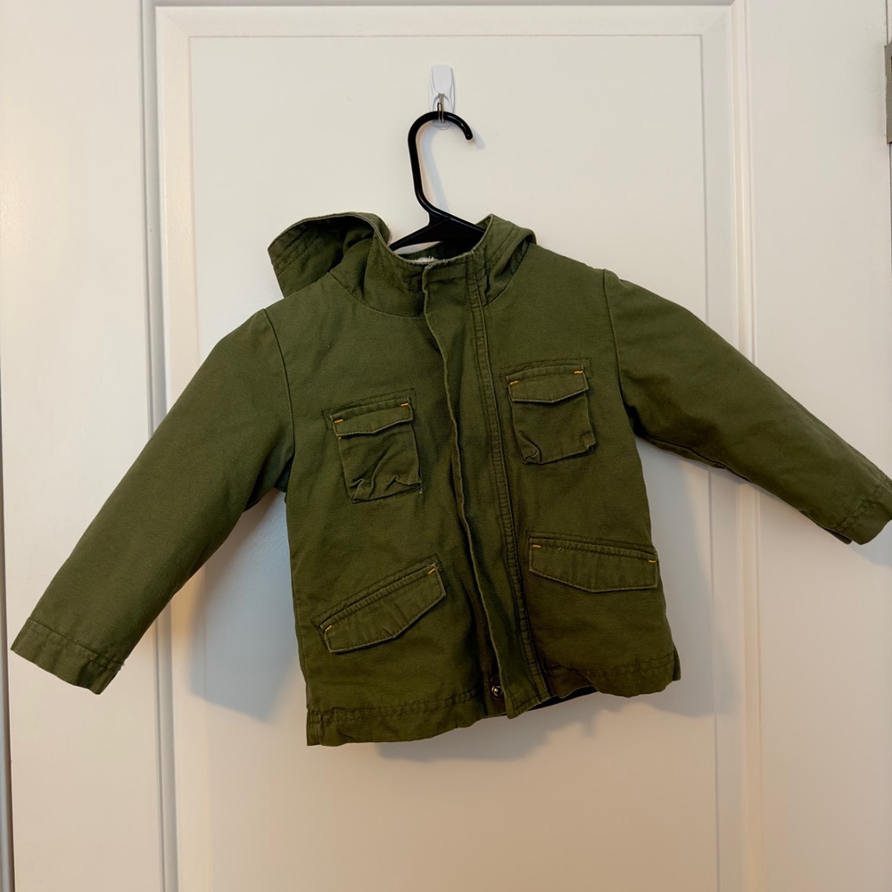 Cat and Jack toddler hooded jacket with lining Army Green